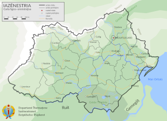 Asinestria. Mapa fizyczno-administracyjna (2018)